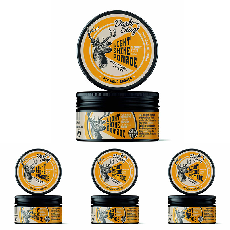 Zestaw 3+1 Pomada lekko nabłyszczająca - LIGHT SHINE POMADE 100ml - DARK STAG